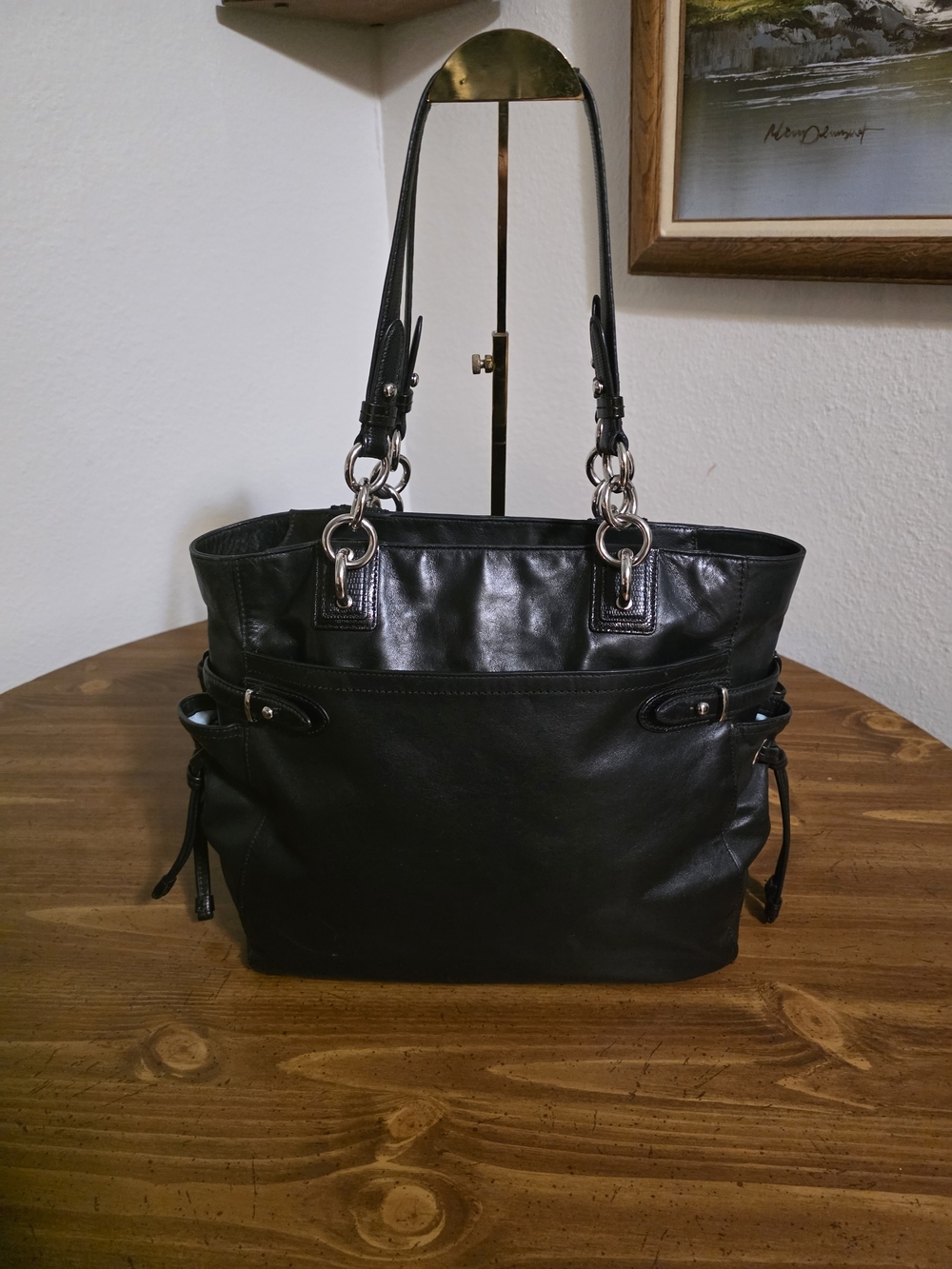 Coach Collette In Black Cowhide,buttery Soft Leather - Picture 2 of 16